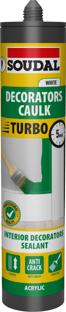 Soudal Turbo Decorators Caulk Extra White 290Ml 159283