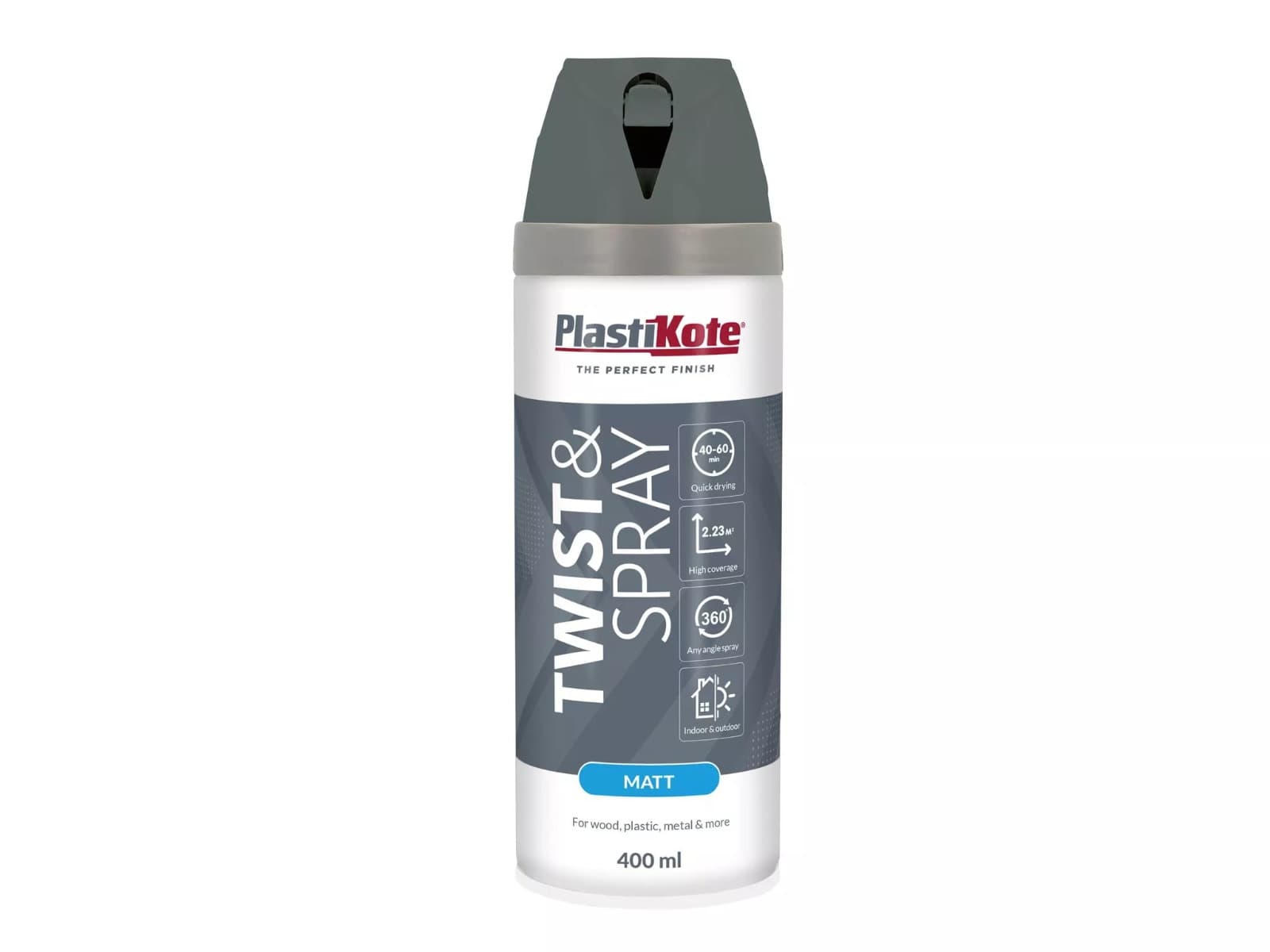 Plastikote 023123 Twist & Spray Matt 400Ml Blue Steel