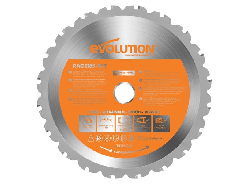 Evolution R185TCT-20CS Multi-Material Saw Blade 185 X 20Mm X 20T