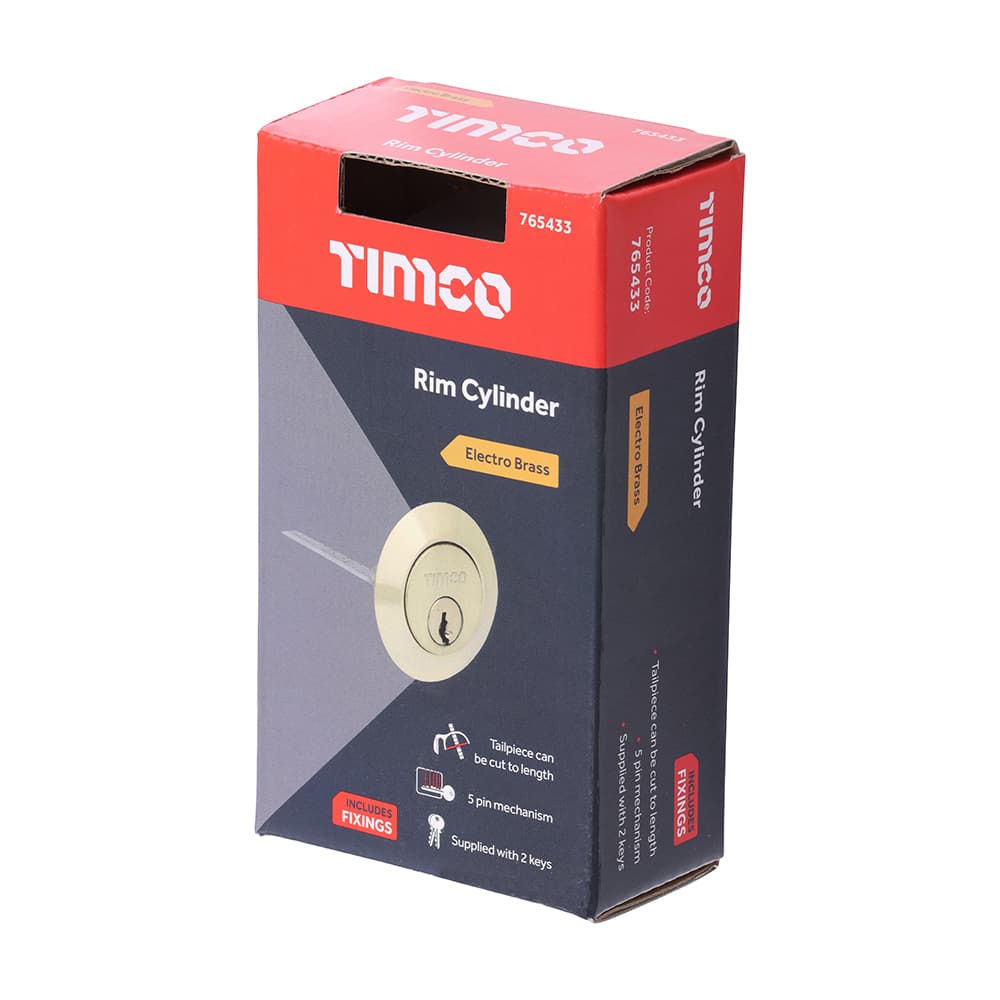 Timco Rim Cylinder - Electro Brass Box 1 765433
