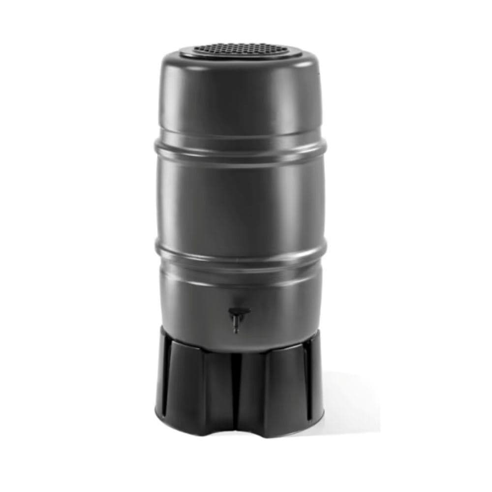 Medium 227L Harcostar Grey Recycled Plastic Garden Water Butt Kit – Stand, Tap, Lid and Diverter Fittings Recyclable & Recycled Plastic Green Original