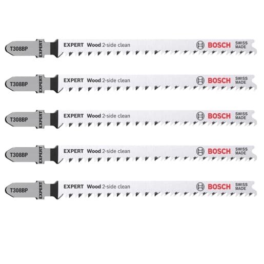 Bosch EXPERT Wood 2-side clean T308BP - 5 Jigsaw Blades