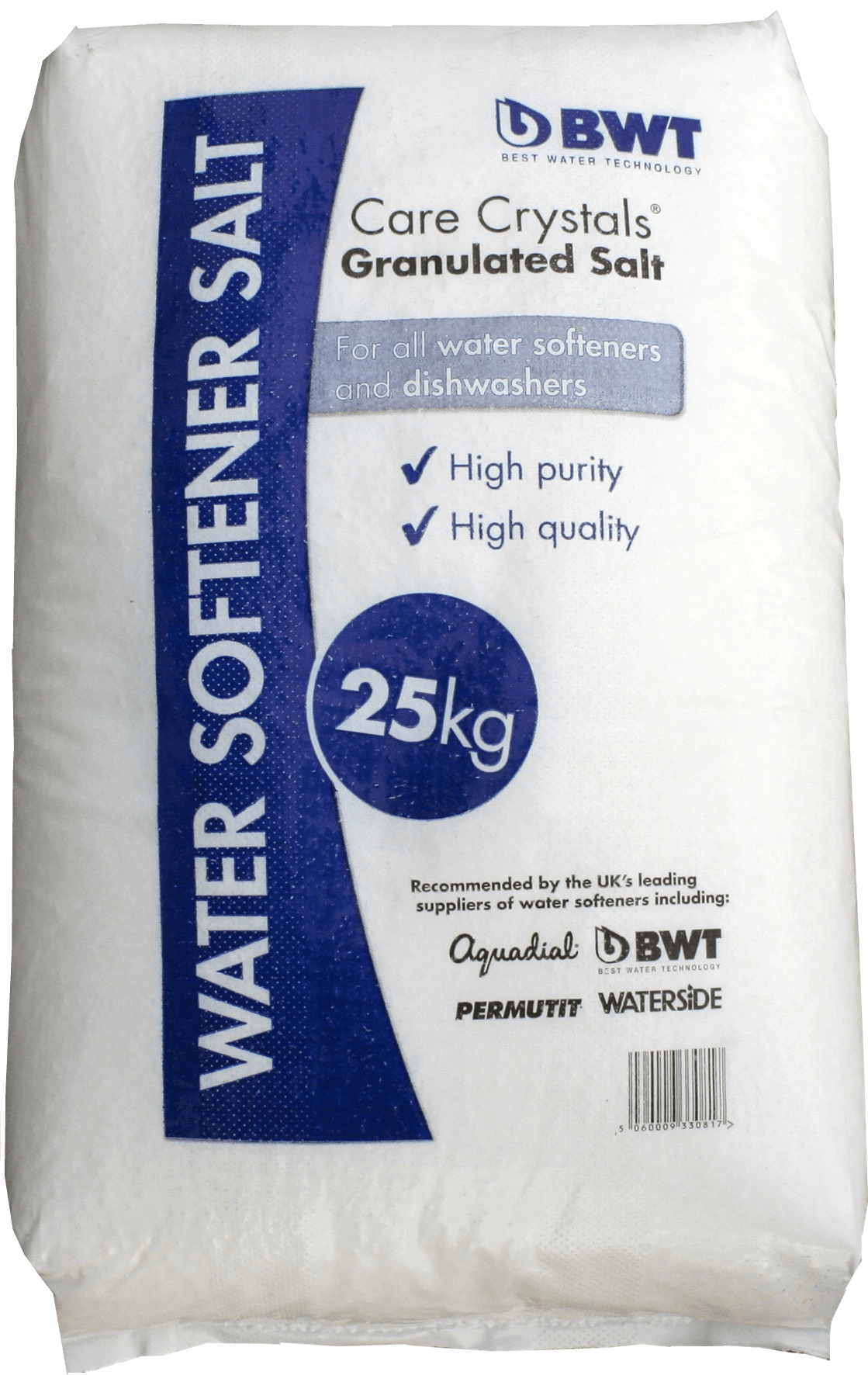 BWT Water Softener and Dishwasher Care Crystals Granulated Salt 25KG