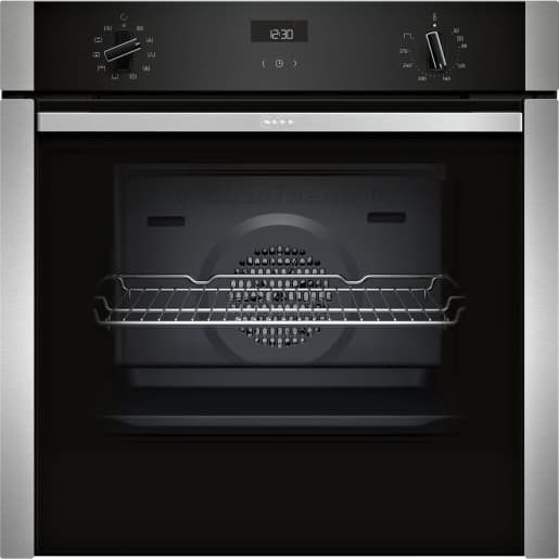 NEFF N50 Single Slide and Hide Oven Black with Steel Trim - B3ACE4AN3B