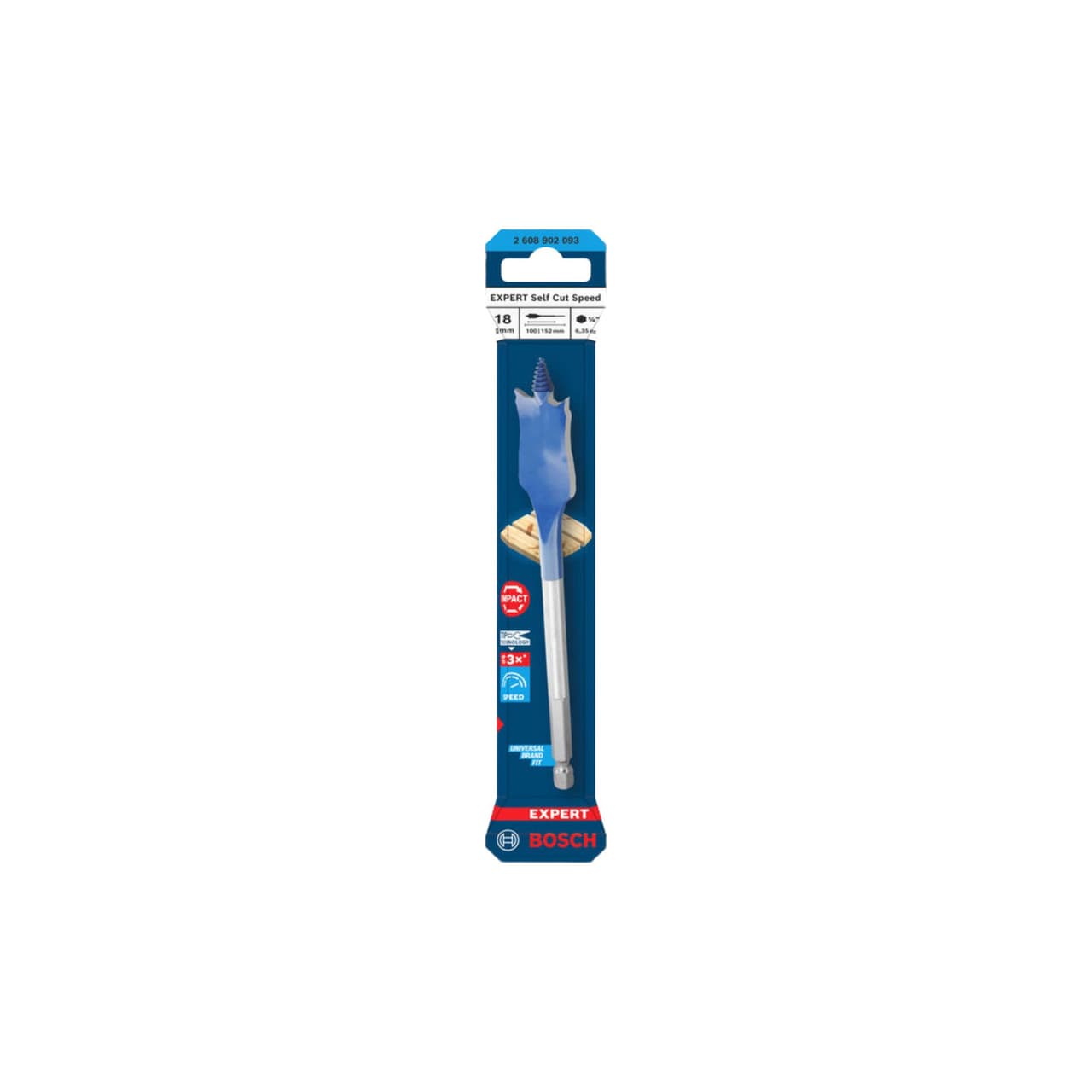 Bosch Powertool Accessories EXPERT Self Cut Speed Spade Drill Bit 18 x 100 x 152mm 2.608.902.093