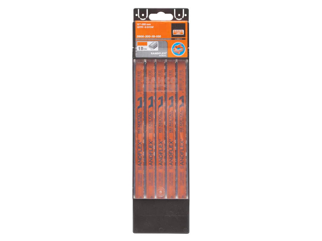 Bahco 3906 Sandflex® Hacksaw Blades 300mm (12in) x 18 TPI (Pack 100) 3906-300-18-100