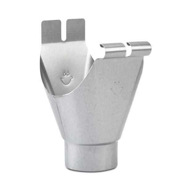 Steel Gutter Running Outlet - 150mm Galvanised