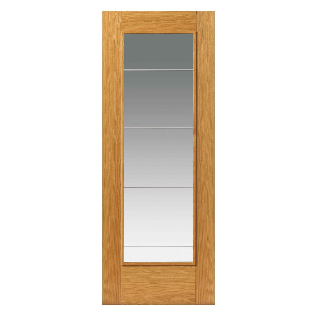 Medina Popular Contemporary Oak Veneered Internal Door Glazed With Clear Diamond Cut Glass - Finished - 35 x 1981 x 686mm