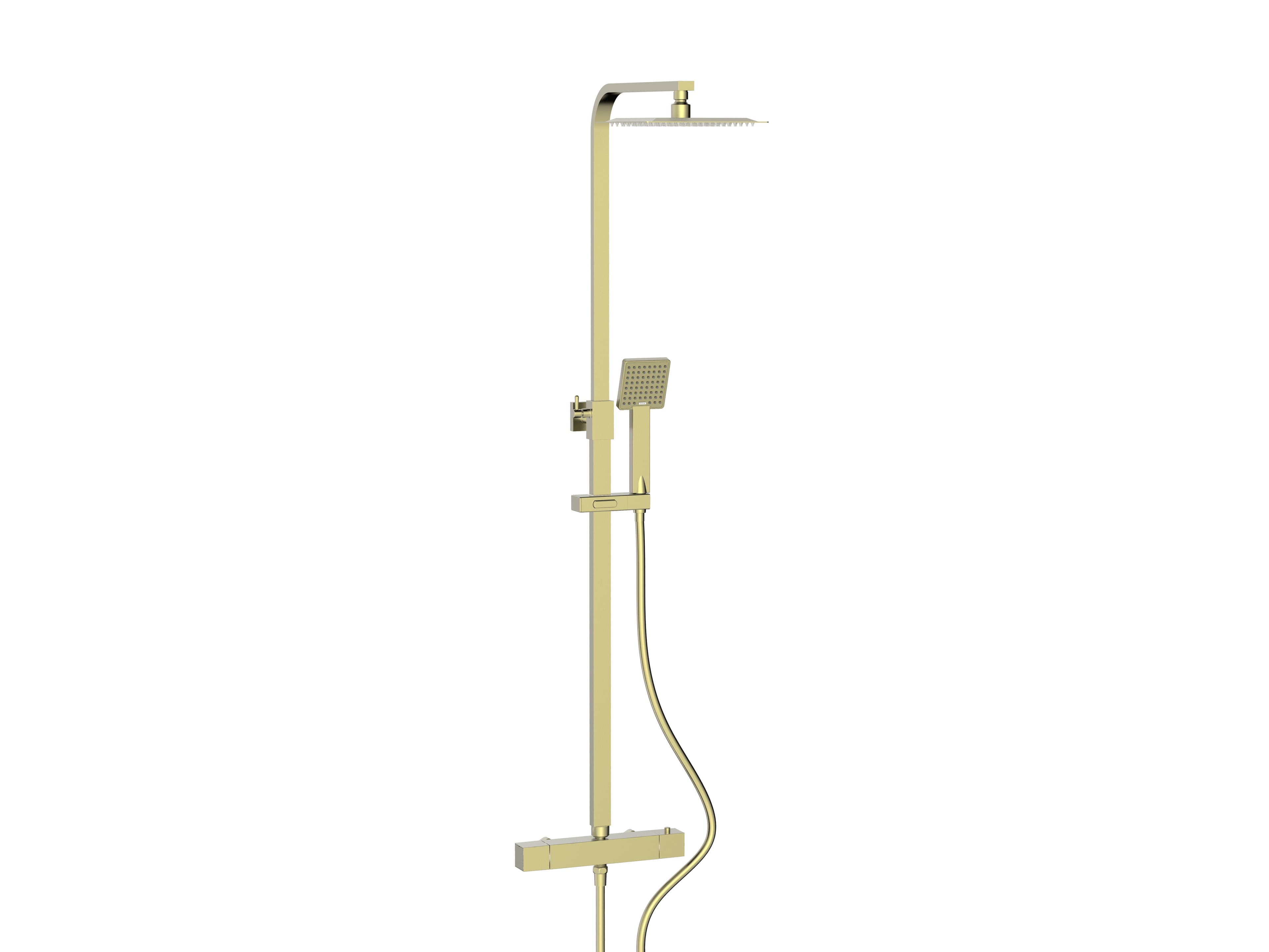 Lynher Thermostatic Shower Mixer System - Brushed Brass