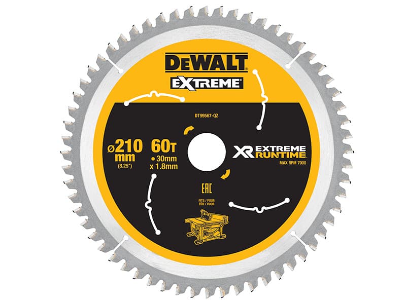Dewalt DT99567-QZ Xr Flexvolt Table Saw Blade 210 X 30Mm X 60T