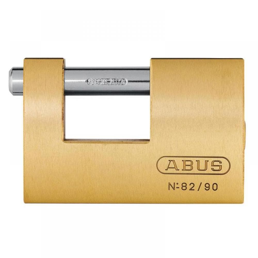 Abus Mechanical 11492 82/90Mm Monoblock Brass Shutter Padlock