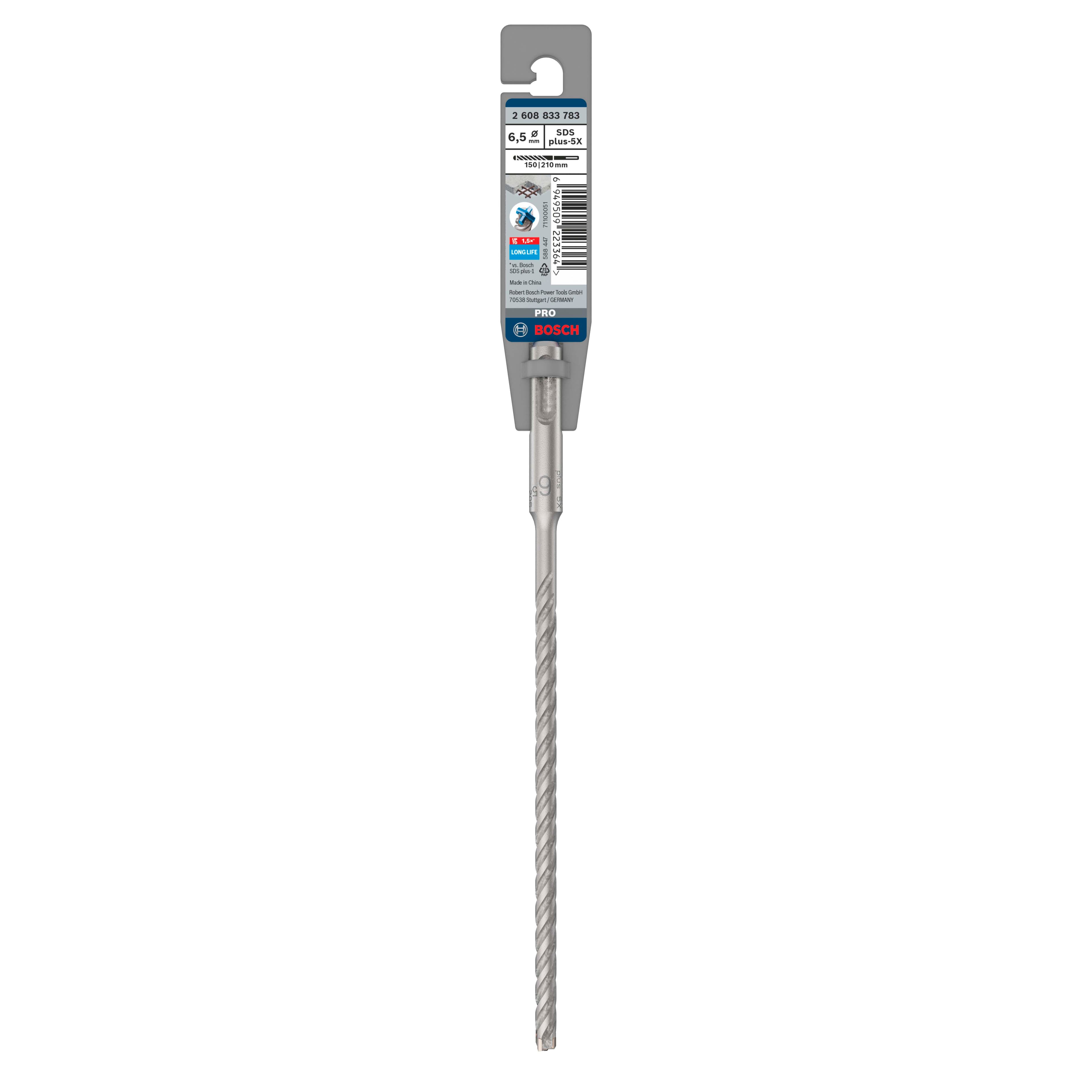 Bosch PRO SDS Plus 5X Masonry Drill Bit 6.5mm x 150mm x 210mm