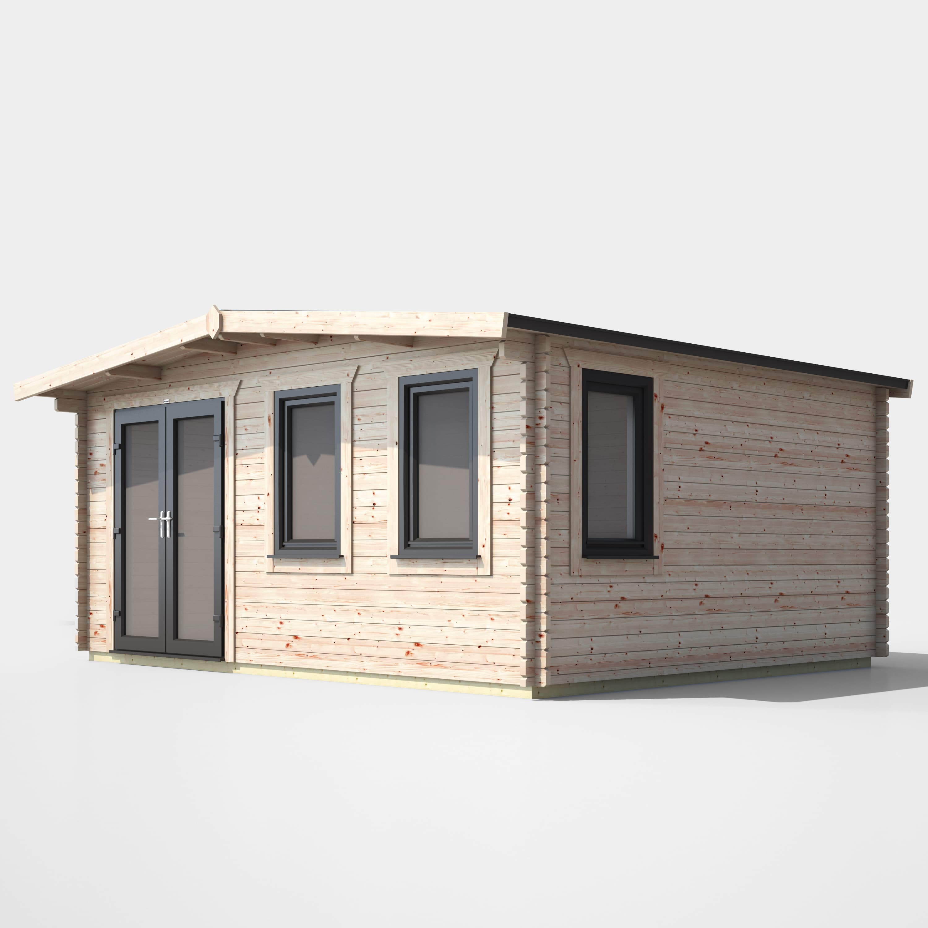 Powersheds 14 x 16 Power Chalet Log Cabin Left Doors