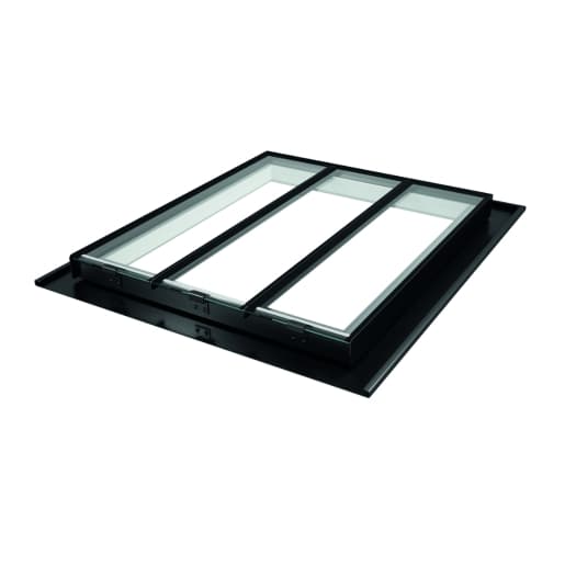 The Rooflight Co. CR13 Conservation Rooflight 821 x 980mm Steel 2 Glazing Bars, Black Frame, White Linings