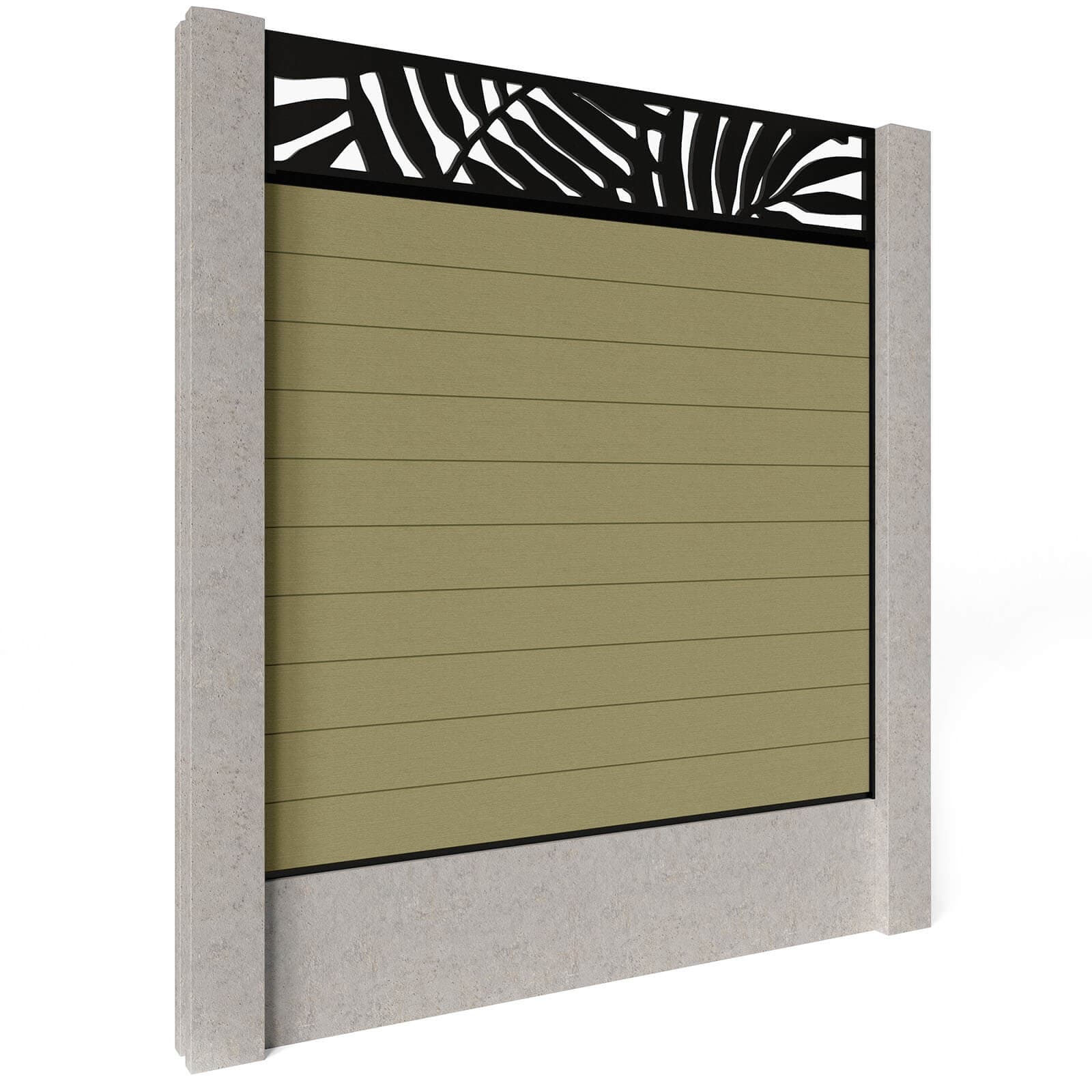 Composite Fence Panels - Savanna with Aluminium Railings (for concrete posts) 1.8m