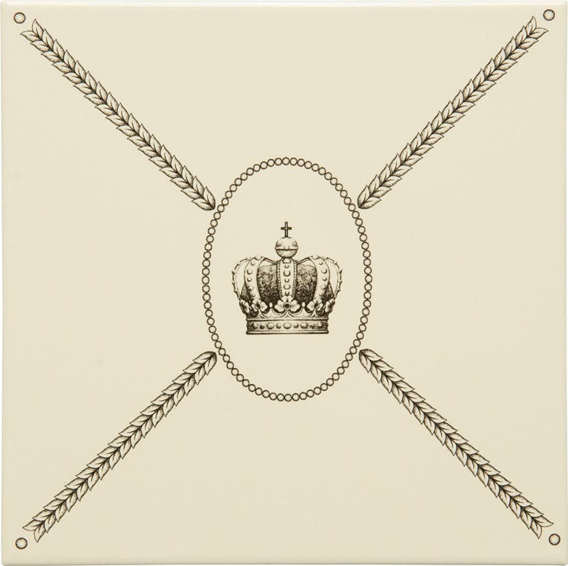 Original Style Artworks Cartouche with Sovereign Crown Charcoal Grey on County White