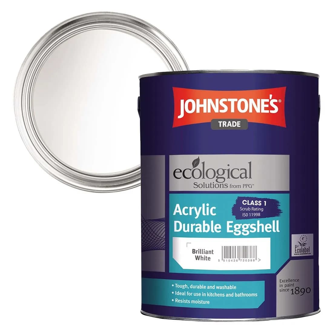 Johnstones Acrylic Eggshell Brilliant White 5L