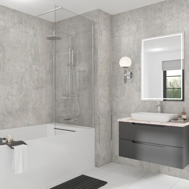 Laminate Wall Panel Tongue & Groove - 585mm x 2420mm x 11mm Industrial Concrete