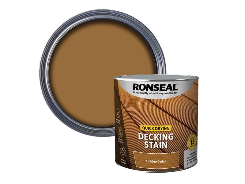 Ronseal 39074 Quick Drying Decking Stain Golden Cedar 2.5 Litre