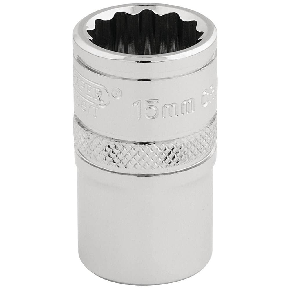 Draper Expert 33136 Hi-Torq® 12 Point Socket 1/2in Sq. Dr. 15Mm each