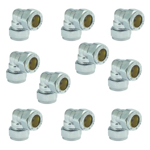 Compression Equal Elbow Chrome 15mm - Bag of 10