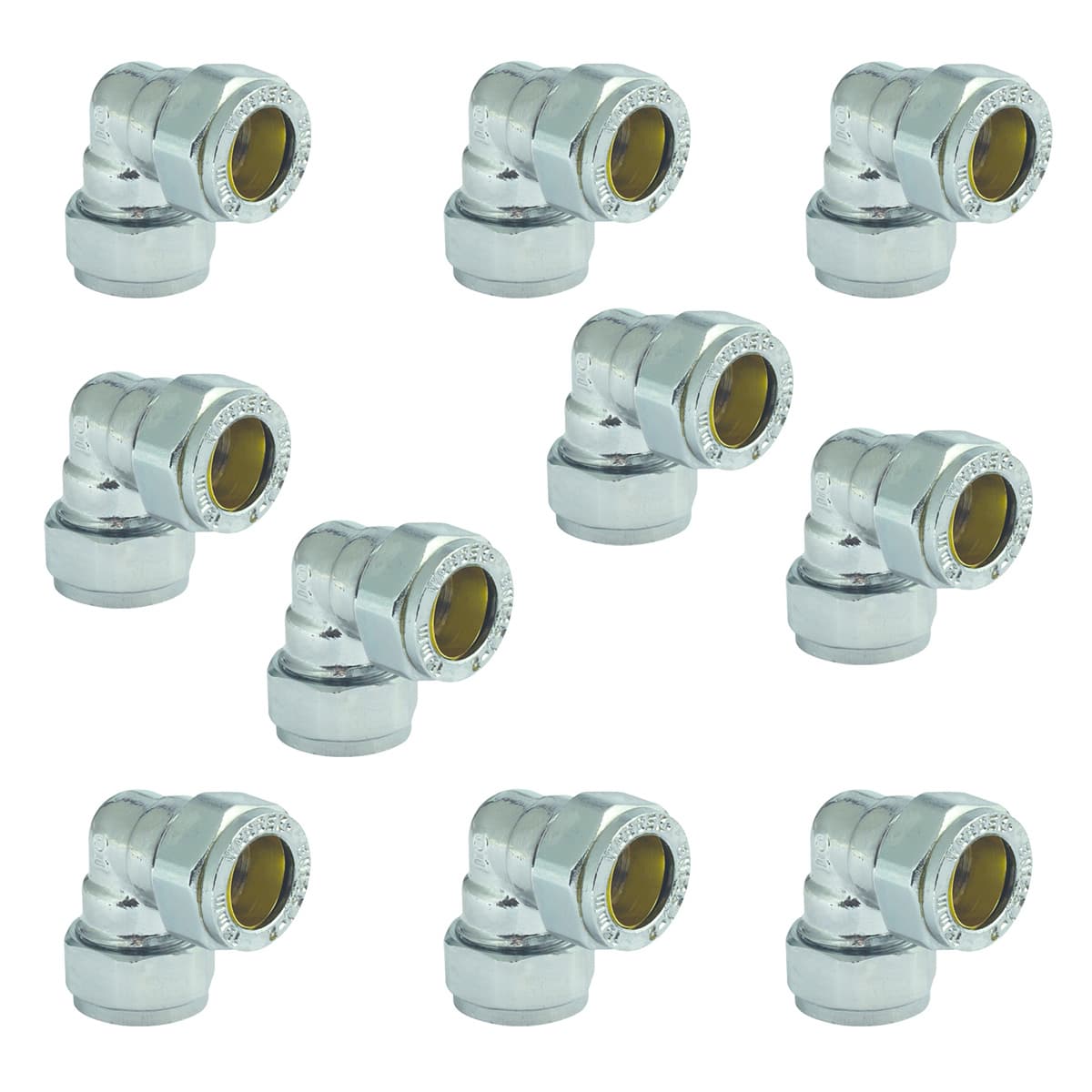 Travis Perkins Compression Equal Elbow Chrome 15mm - Bag of 10