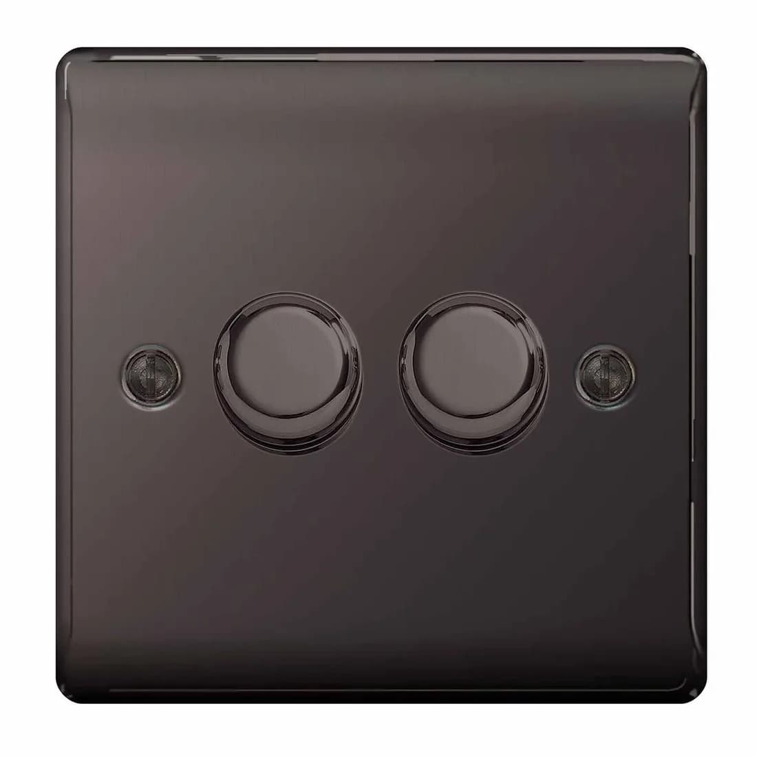 Bg Nexus 2G 2W Dimmer 400W Black Nickel