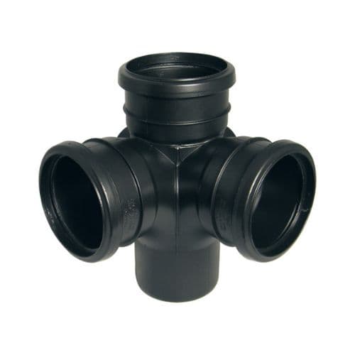FloPlast Ring Seal Soil Corner Branch - 92.5 Degree x 110mm Black