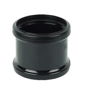 FloPlast Ring Seal Soil Coupling Double Socket - 110mm Black