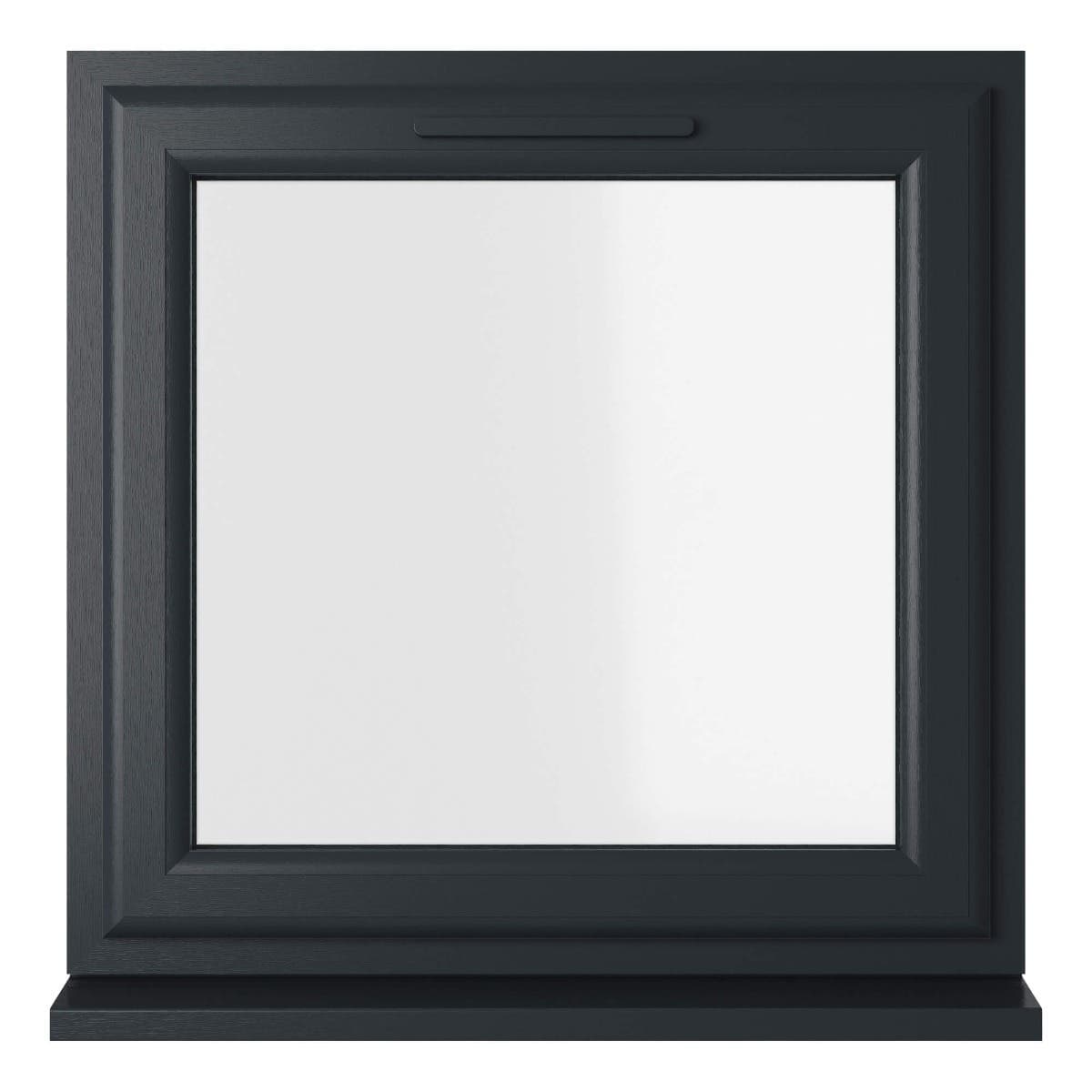 uPVC Grey/White Double Glazed Window - Top Opener - Clear Glass - 820 x 820mm