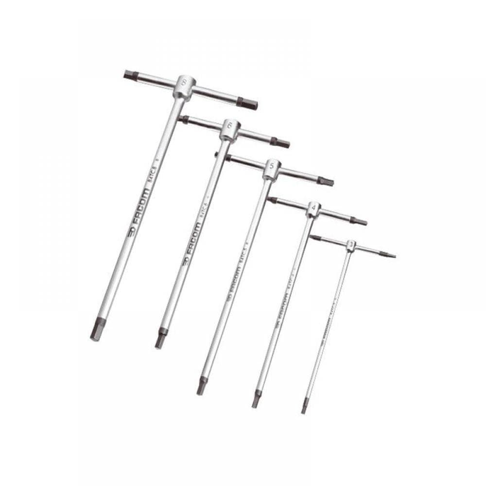 Facom 84TC.JE5 T-Handle Metric Hexagon Key Set 5 Piece