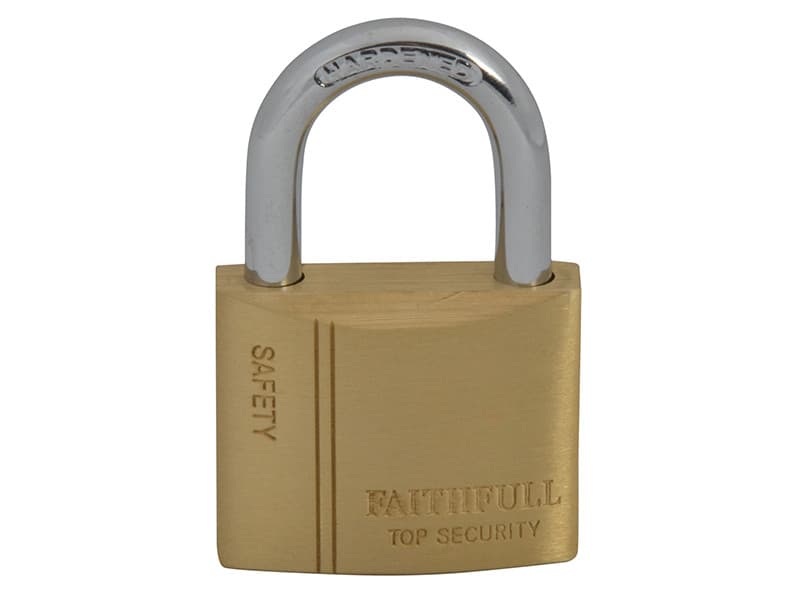 Faithfull BC0440 Brass Padlock 40Mm 3 Keys