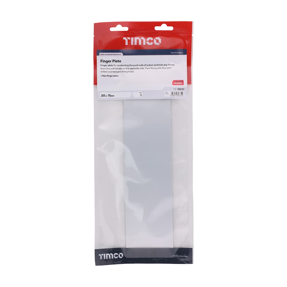 Timco Finger Plate - Satin Anodised Aluminium TIMbag 1 725137