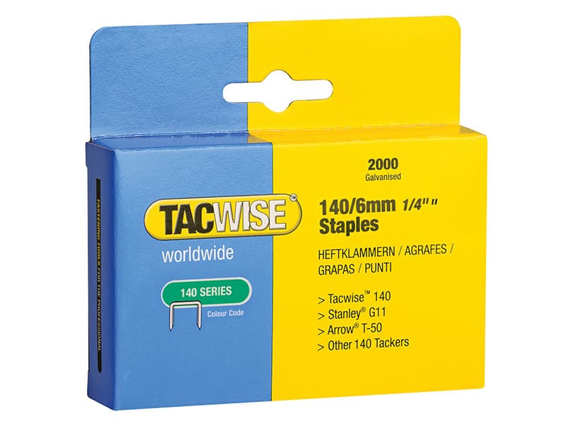 Tacwise 0345 140 Heavy-Duty Staples 6Mm (Type T50 G) (Pack 2000)