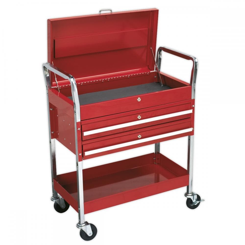 Sealey CX1042D Trolley 2-Level Heavy-Duty With Lockable Top & 2 Drawers