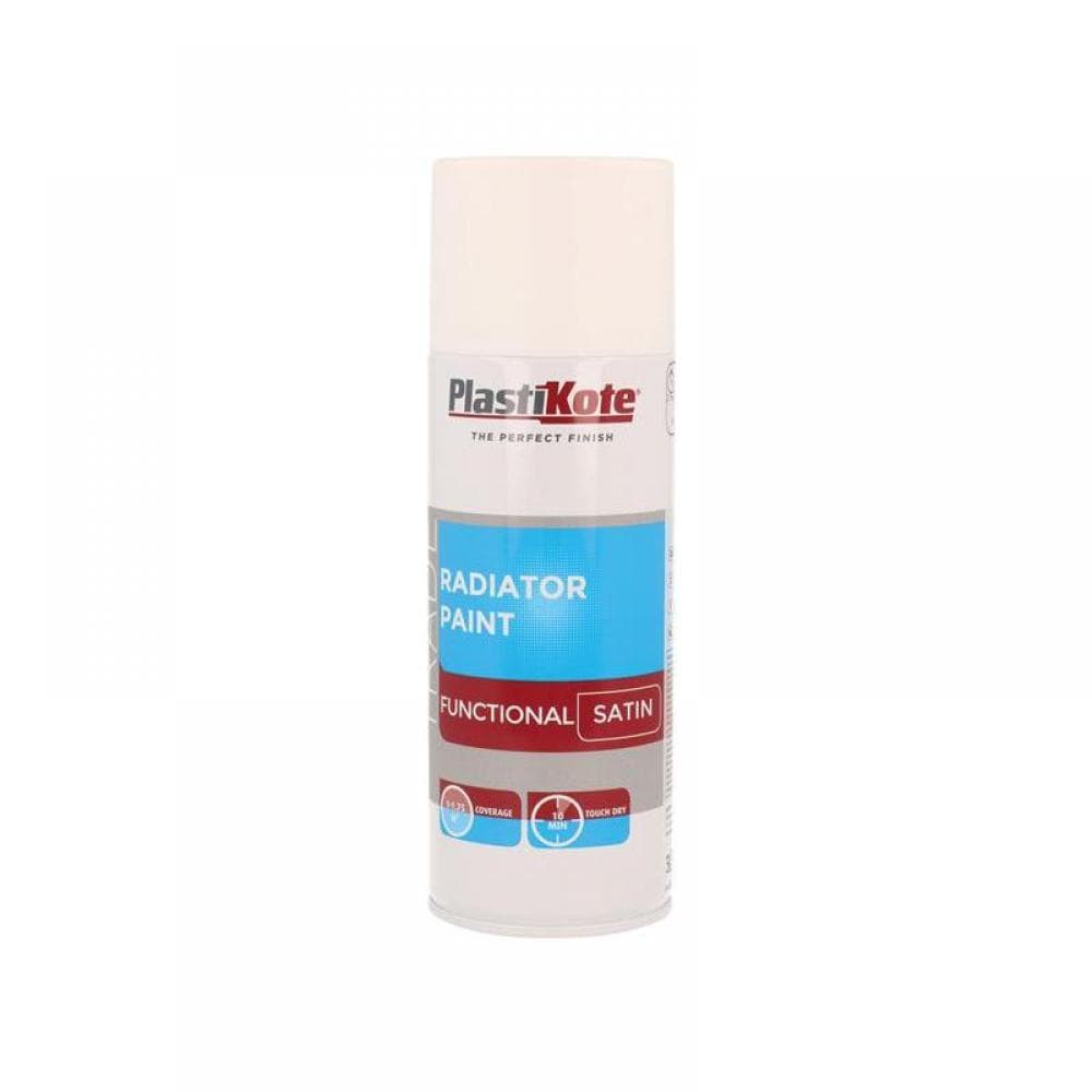 Plastikote 071017 Trade Radiator Spray Paint Satin White 400Ml