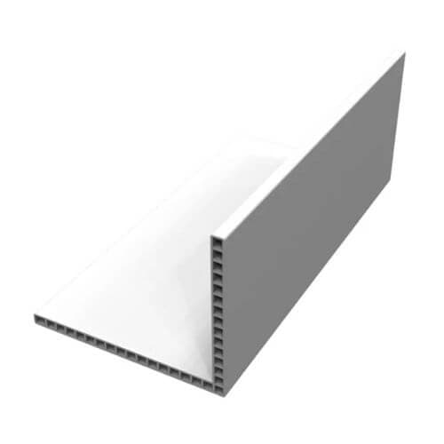 PVC Hollow Angle - 100mm x 80mm x 5mtr White