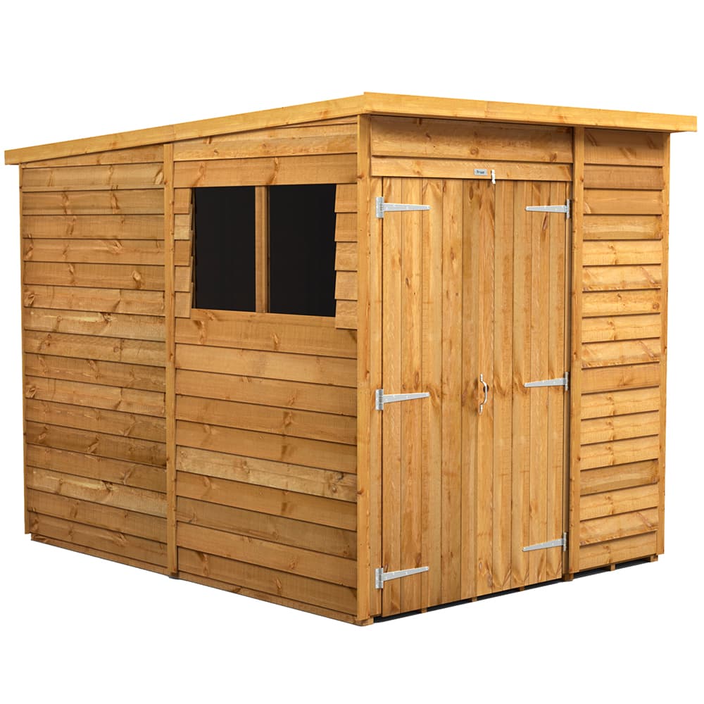Powersheds 6 x 8 Power Overlap Pent Double Door Shed