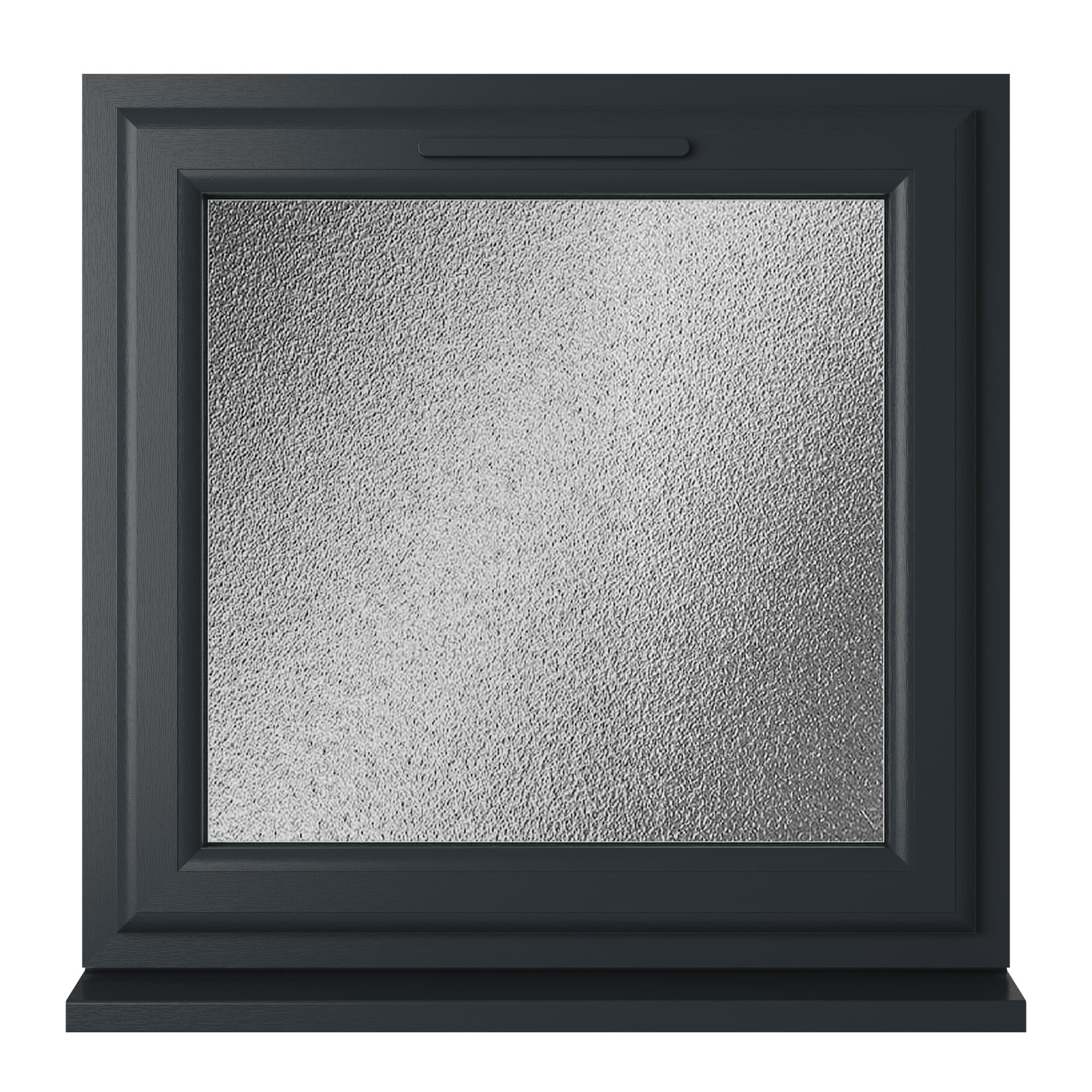 Crystal Triple Glazed uPVC Grey/White Window Top Hung 610mm x 610mm Obscure