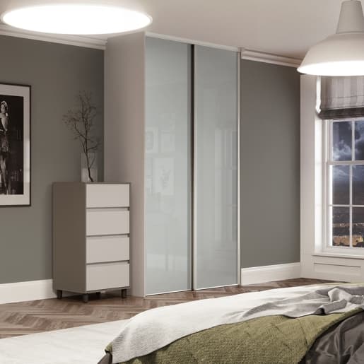 Spacepro White Steel and Glass Heritage Frame Arctic Sliding Doors, Size: 1499x2260mm