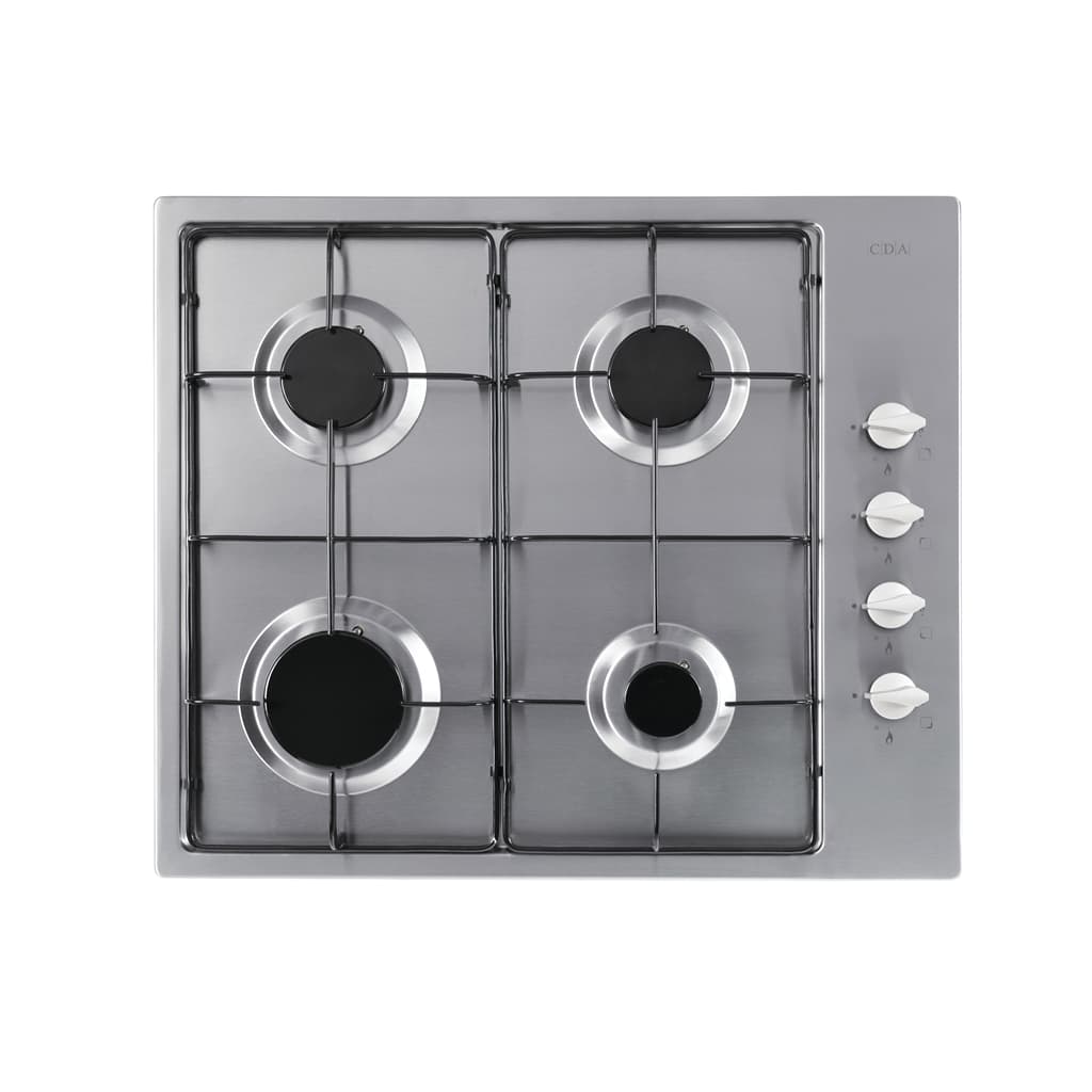 CDA HG6151SS 4 Burner Gas Hob with Side Controls Stainless Steel