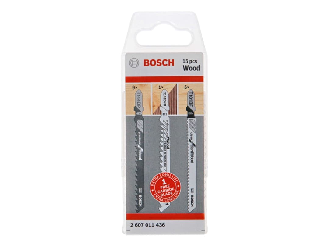 Bosch Powertool Accessories Wood Jigsaw Blade Set, 15 Piece 2607011436