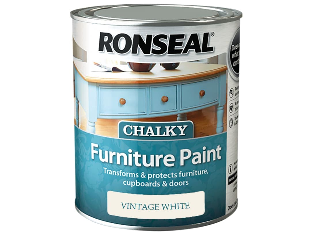 Ronseal Chalky Furniture Paint Vintage White 750ml 37482