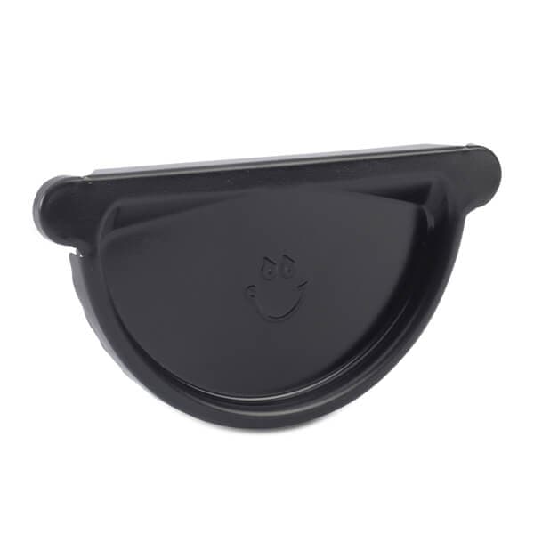 Steel Gutter External Stopend - 135mm Black