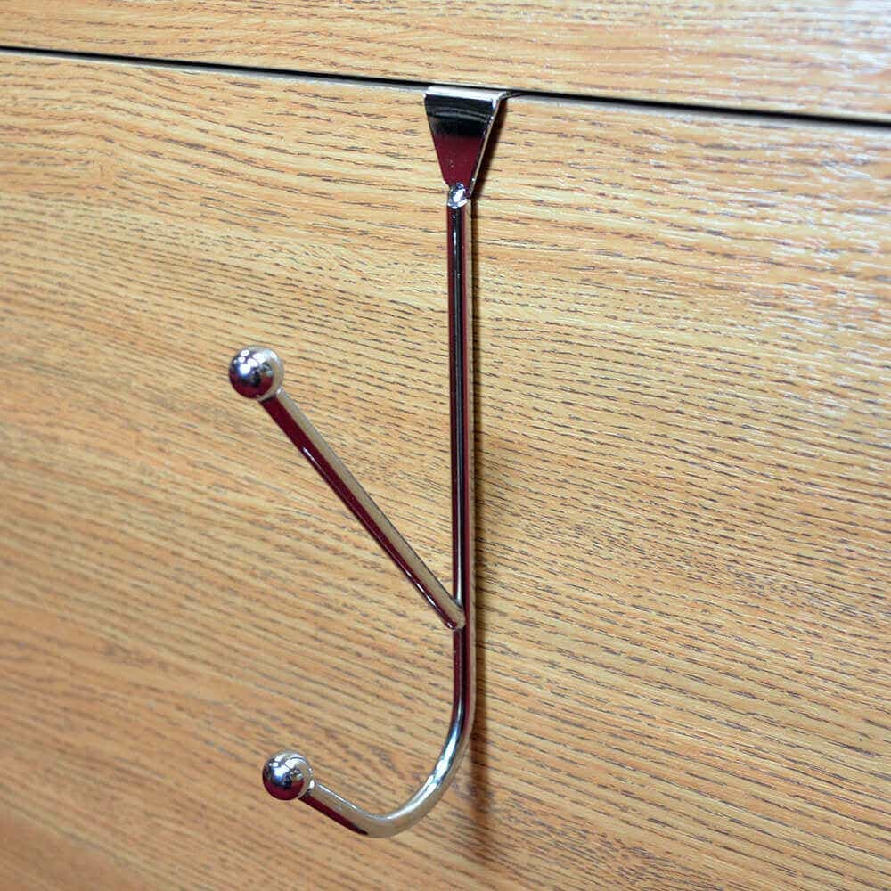 Single Polished Chrome Over The Door Hat & Coat Hook - Decohooks