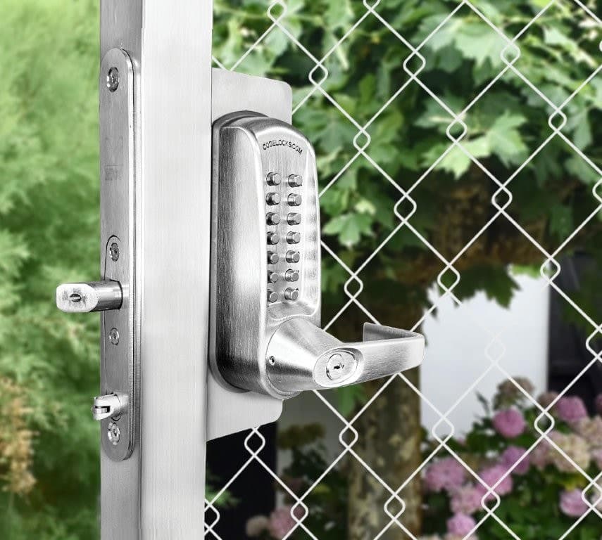 Mechanical Dual Plate XTD Gate Lock - Keypad - PVD Brushed Steel - Silver
