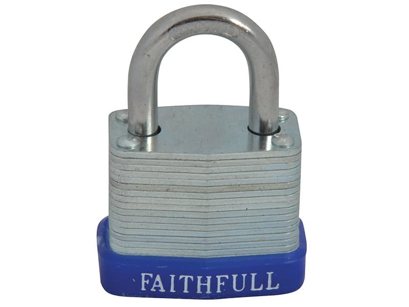 Faithfull QC0130 Laminated Steel Padlock 30Mm 3 Keys