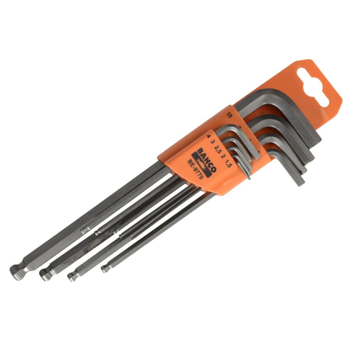 Bahco Be-9770 Metric Ball-End Hex Key Set Phosphate Finish 1.5-10Mm