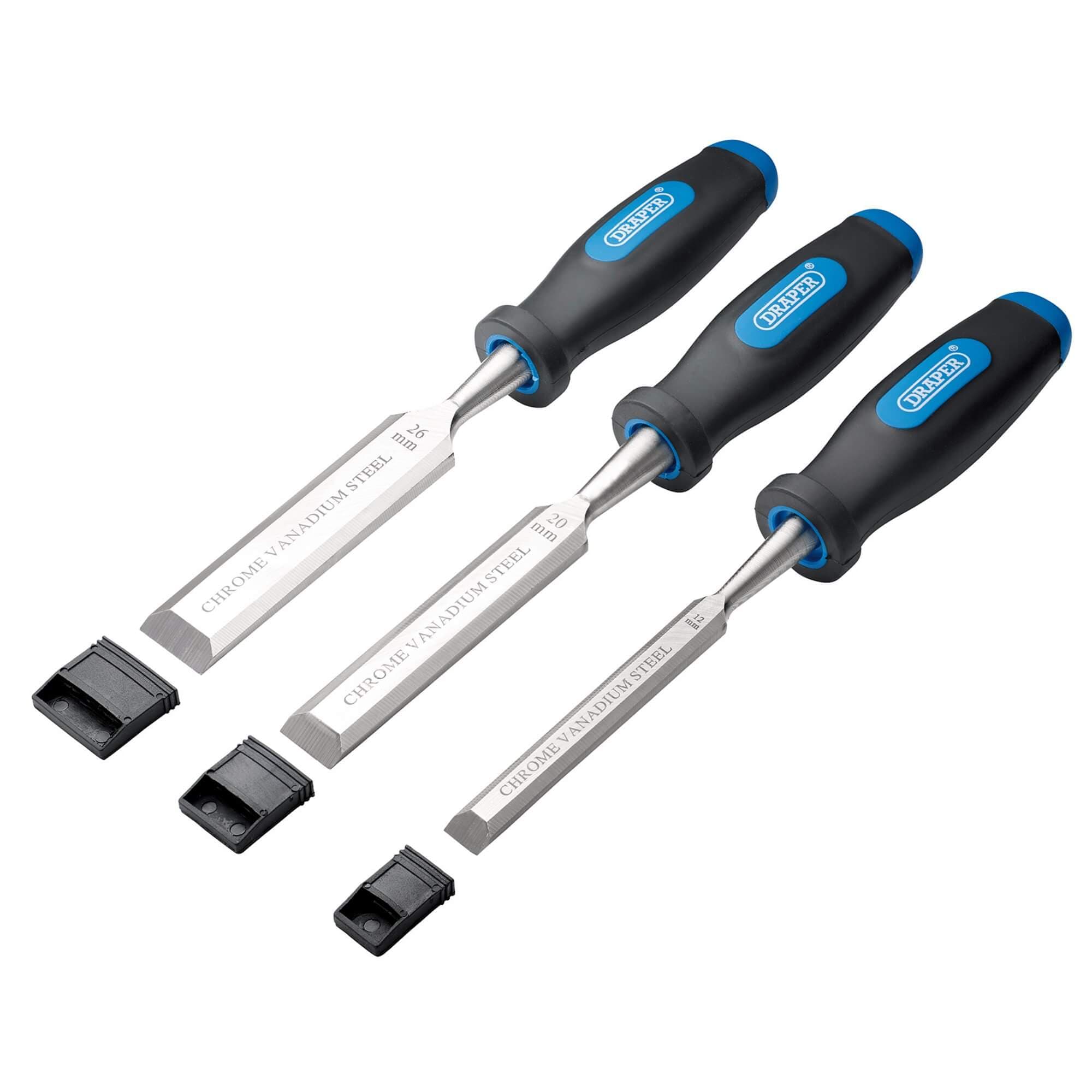 Draper Soft Grip Bevel Edge Wood Chisel Set (3 Piece) each 1 31306