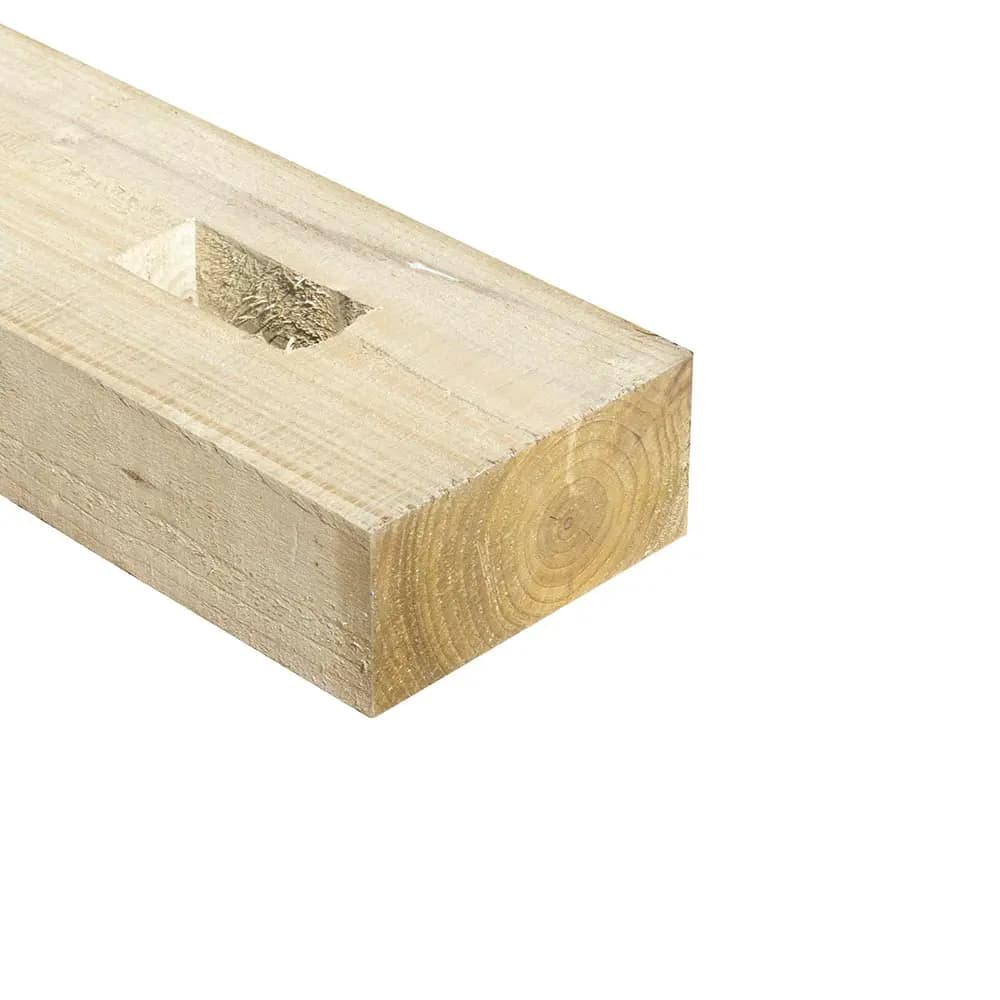 1.8m x 150mm x 75mm 3 Hole Morticed Fence Post UC4
